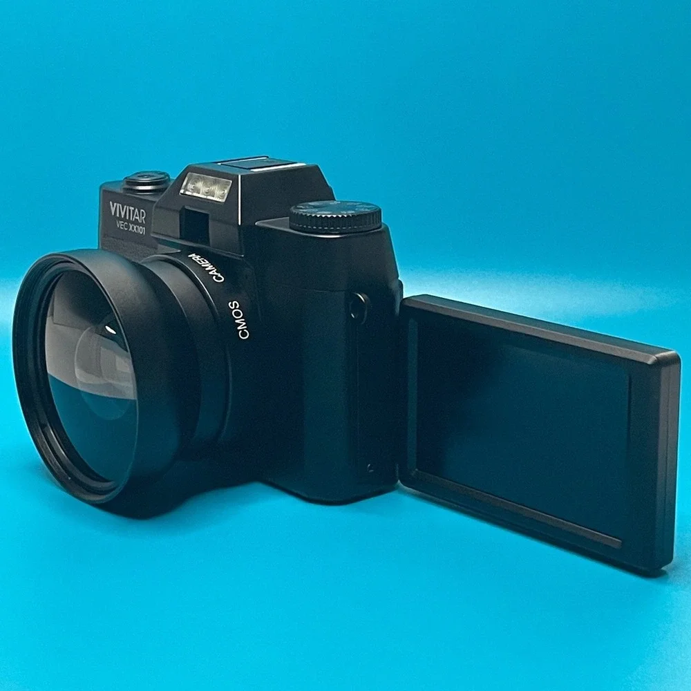 Vivitar VEC XX101 Digital Camera 16X Zoom 52mm Macro Wide Angle Lens New Black